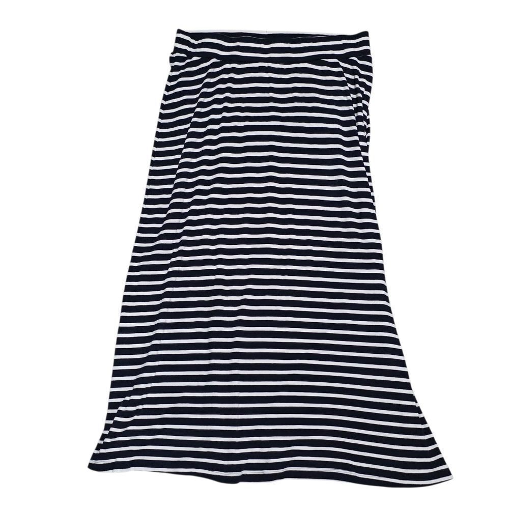 A Pea in the Pod Black and White Striped Midi / Maxi Skirt